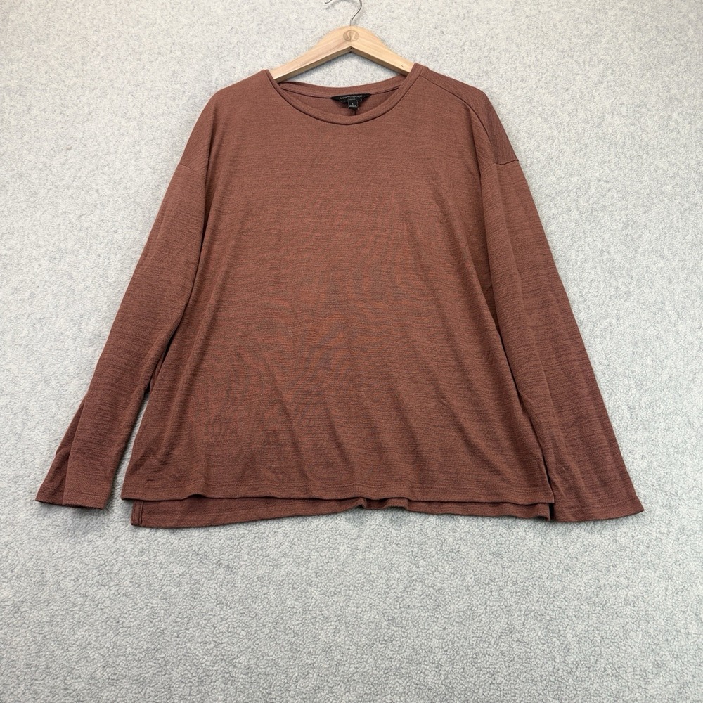 Banana Republic Women's Size Large Rust Luxespun Oversized Long-Sleeve Top